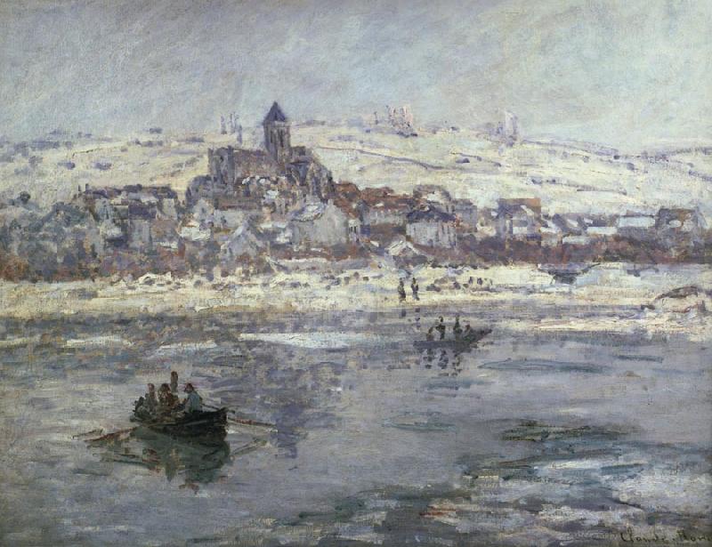 Claude Monet Vetheuil in winter Sweden oil painting art